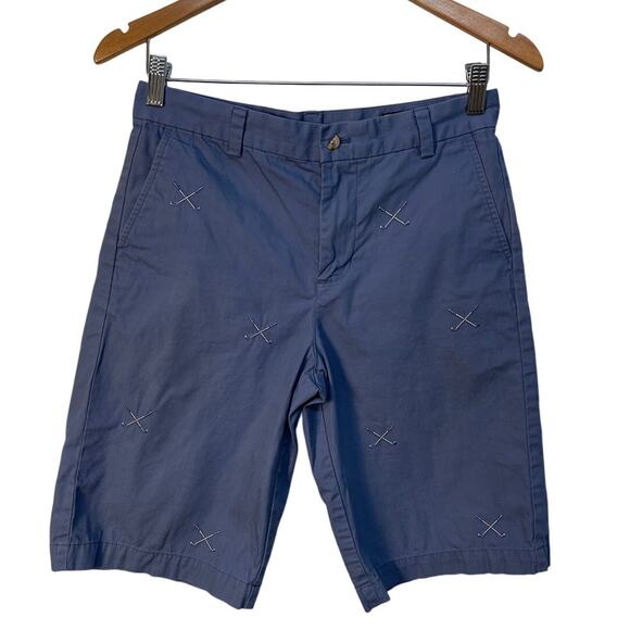 Vineyard Vines Young Adult Golf Shorts with Embroidery Color Blue/Purple Size 18 - Picture 1 of 11